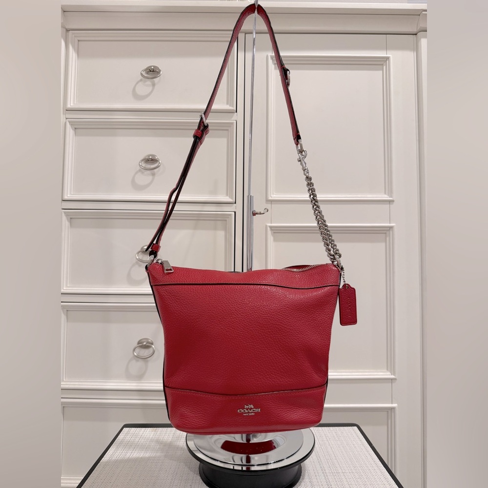 🌹SOLD - Coach Paxton Red Leather Duffle Crossbody / Shoulder Bag